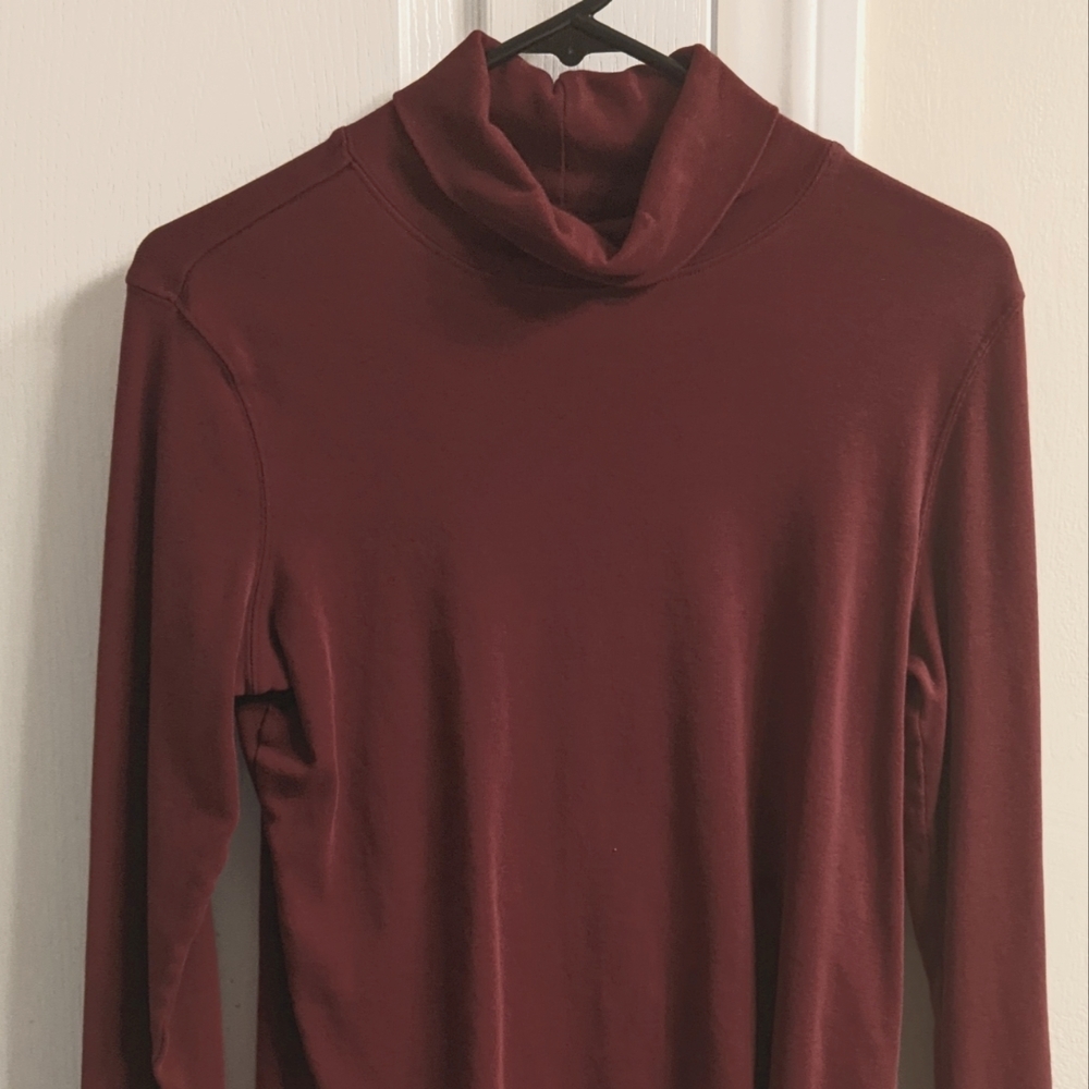 Ladies burgundy turtleneck